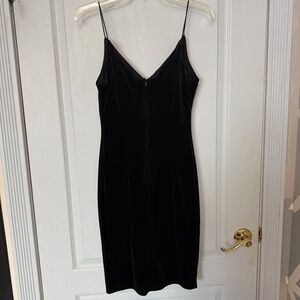 Elegant Black Velvet Slip Dress